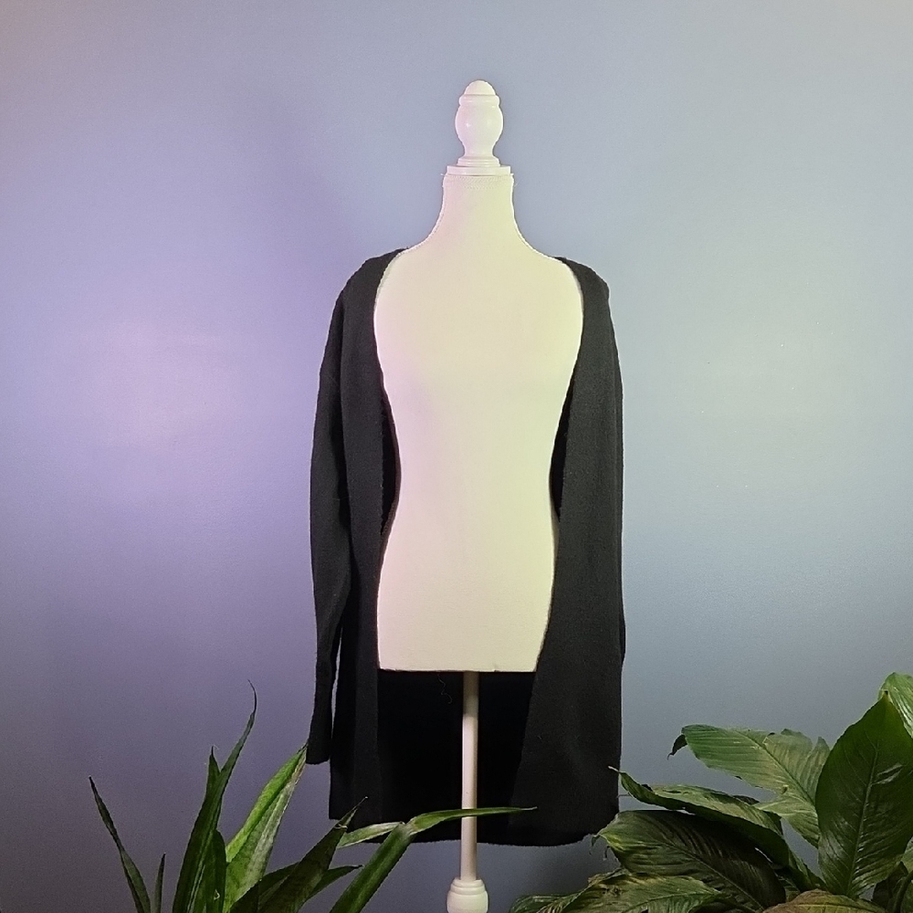 H&M Black Open-Front Longline Cardigan XS